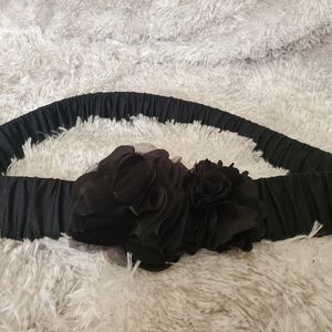 Black double flower belt
